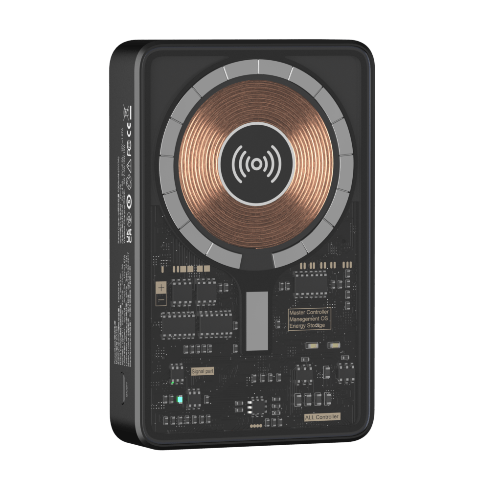 PowerBank Magnetico Mag-Safe 20000mAh 22.5W - 4 In 1, Con Cavi Integrati E Supporto Ad Anello, Per IPhone 12-16