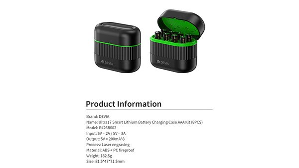 Ultra17 AAA Battery Charging Case Kit 8PCS | GaraMart - Image 5