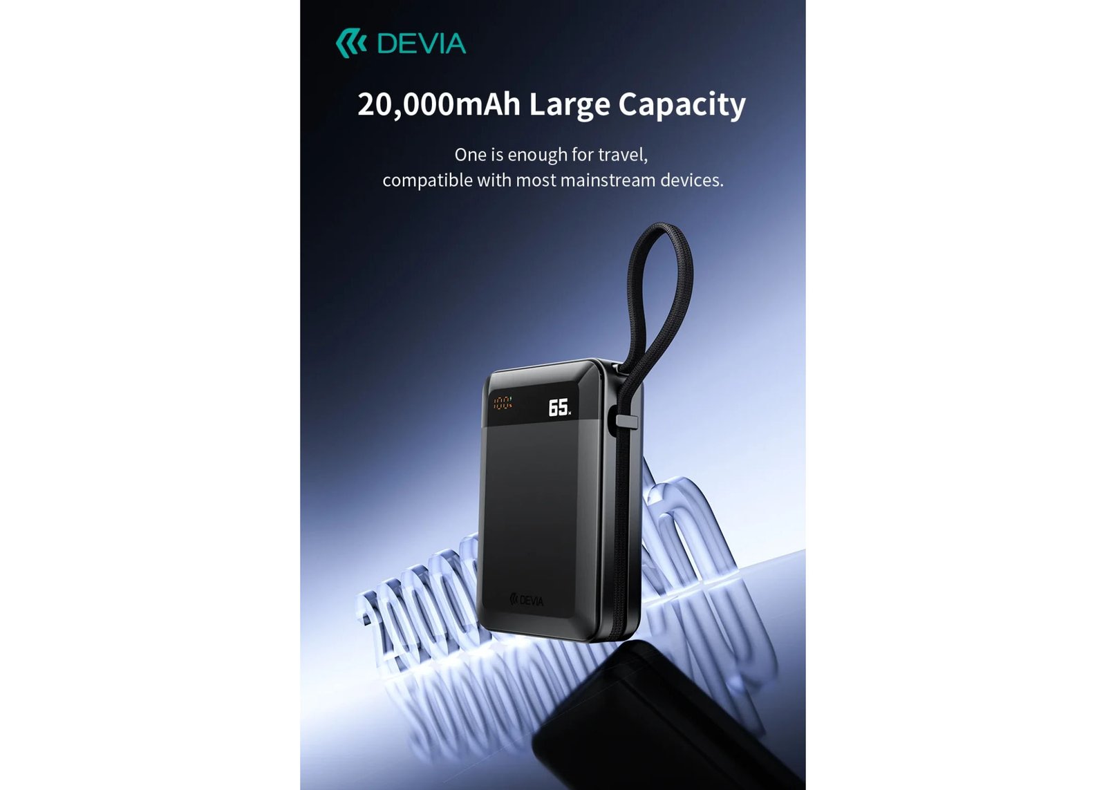 Ultra4 PD 65W Power Bank With Built-in Cable & Digital Display (20000mAh) - Image 4